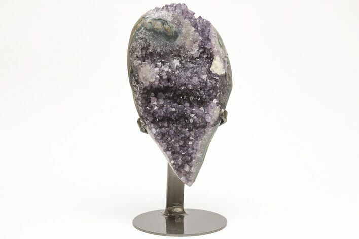 Sparkly Dark Purple Amethyst Geode With Metal Stand #208993